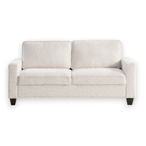 Hawthorne Collections 72.5&quotW Boucle Sofa with USB and Side Pockets in Beige