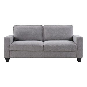Hawthorne Collections 72.5&quotW Boucle Sofa with USB and Side Pockets in Gray