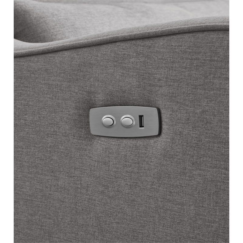 Hawthorne Collections Fabric Power Swivel Glider and Recliner in Harbor Gray