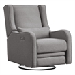Hawthorne Collections Fabric Power Swivel Glider and Recliner in Harbor Gray