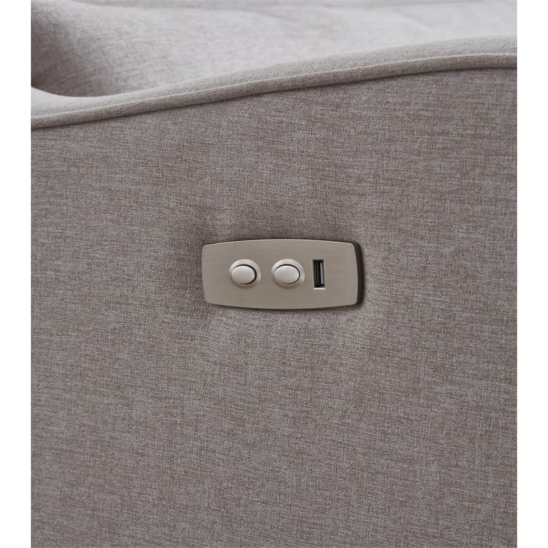 Hawthorne Collections Fabric Power Swivel Glider and Recliner - Pearl River Gray