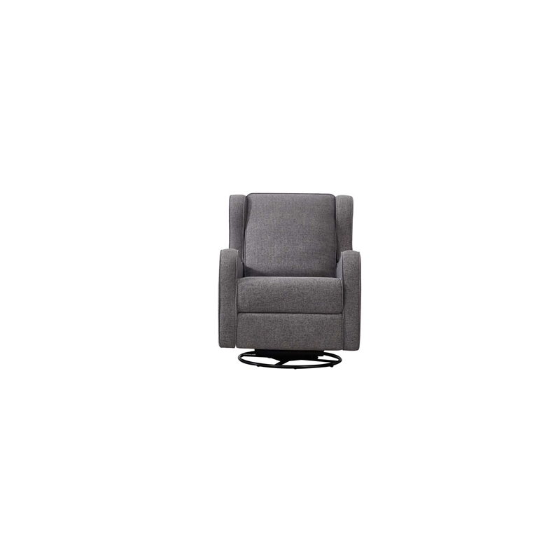 Hawthorne Collections Fabric Manual Swivel Glider and Recliner in Steel Gray