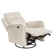 Hawthorne Collections Recliner Glider with Swivel Rocker with USB in Cream