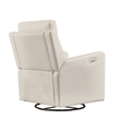 Hawthorne Collections Recliner Glider with Swivel Rocker with USB in Cream