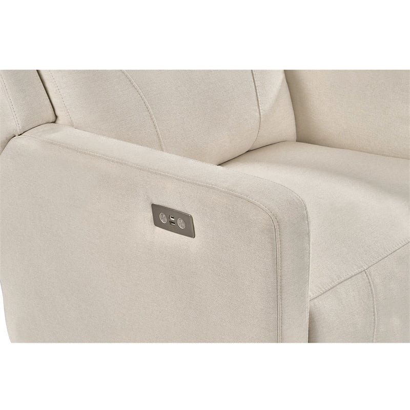Hawthorne Collections Recliner Glider with Swivel Rocker with USB in Cream