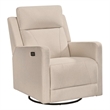 Hawthorne Collections Recliner Glider with Swivel Rocker & USB - Light Tan Brown