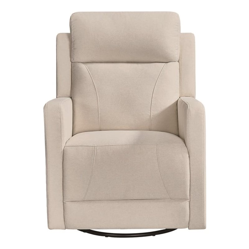 Hawthorne Collections Recliner Glider with Swivel Rocker & USB - Light Tan Brown