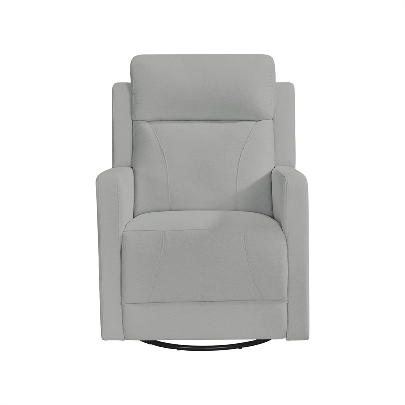 Hawthorne Collections Recliner Glider with Swivel Rocker with USB in Gray