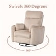 Hawthorne Collections Modern Large Corduroy Fabric Swivel Recliner in Ivory
