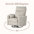 Hawthorne Collections Modern Polyester Fabric Swivel Recliner in Natural Quartz