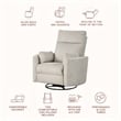 Hawthorne Collections Modern Polyester Fabric Swivel Recliner in Natural Quartz