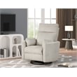Hawthorne Collections Modern Polyester Fabric Swivel Recliner in Natural Quartz