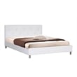Atlin Designs Contemporary Faux Leather Queen Tufted Platform Bed in White