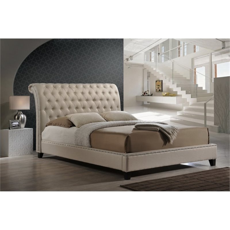 Atlin Designs King Tufted Platform Bed, Tufted Platform Bed King