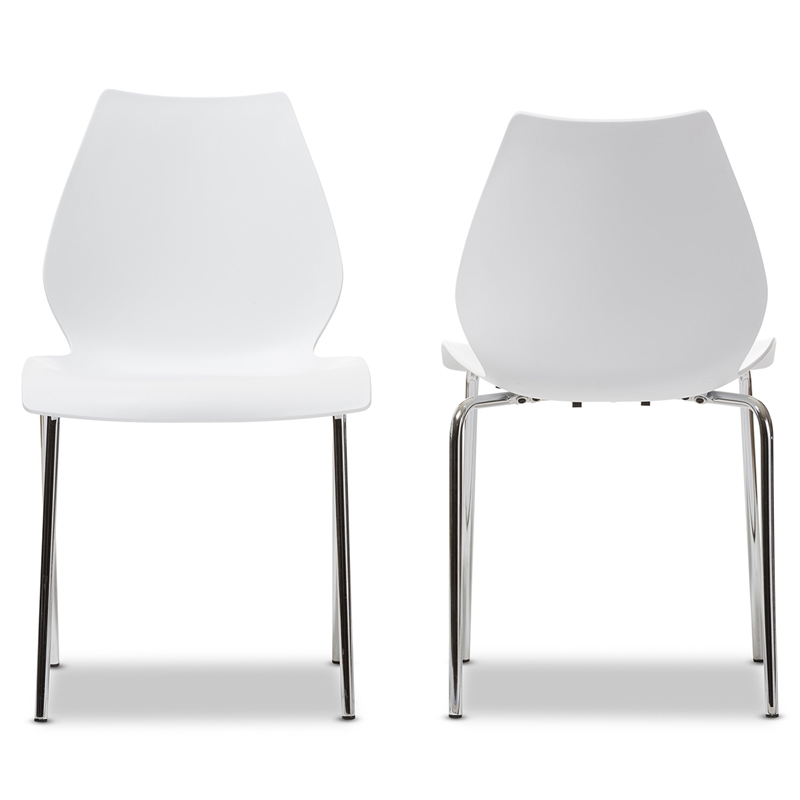 Atlin Designs Dining Chair in White (Set of 2)