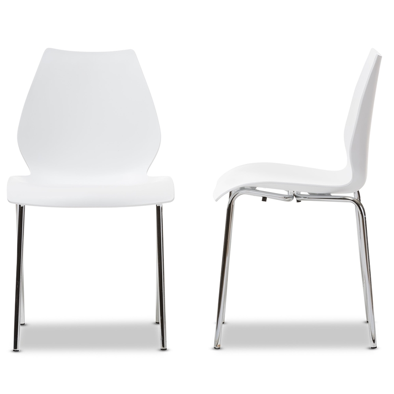 Atlin Designs Dining Chair in White (Set of 2)