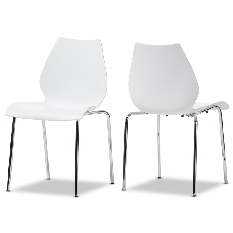 Atlin Designs Dining Chair in White (Set of 2)
