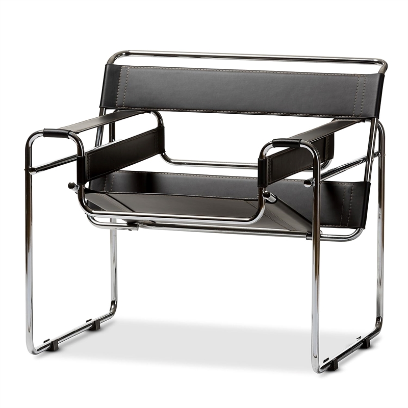 Atlin Designs Leather Accent Chair in White