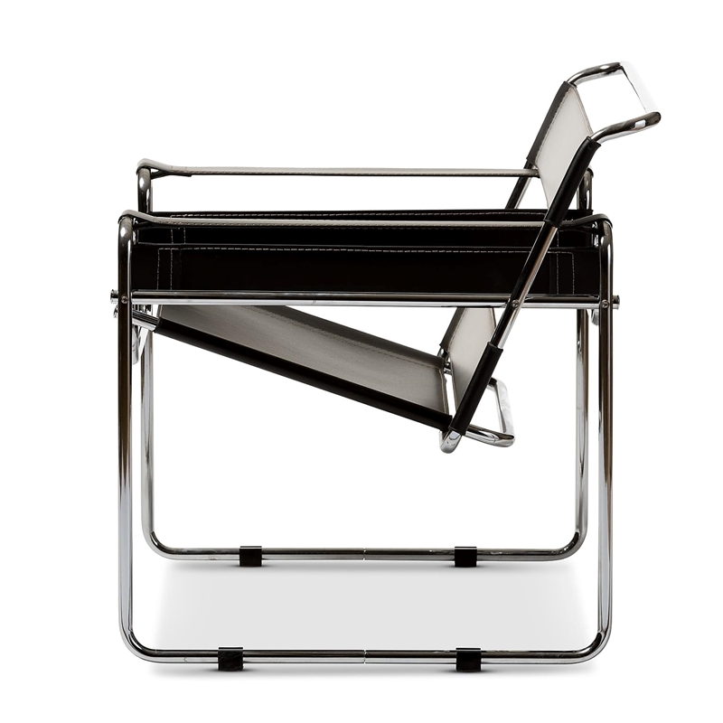 Atlin Designs Leather Accent Chair in White