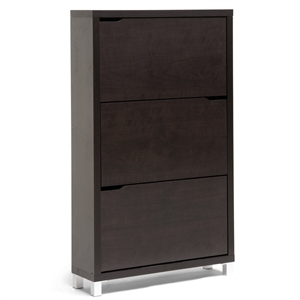 Atlin Designs Modern Shoe Cabinet in Dark Brown