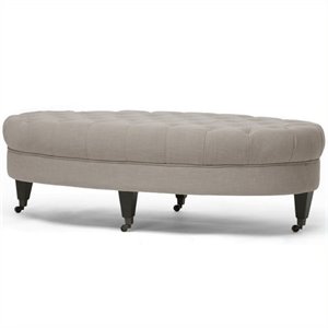 atlin designs tufted ottoman with casters in beige