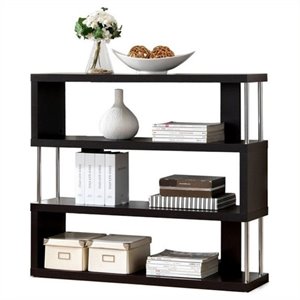 atlin designs 3 shelf bookcase in dark brown
