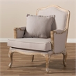 Atlin Designs 18.5'' Rubber Wood/Linen Accent Chair in Beige
