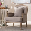 Atlin Designs 18.5'' Rubber Wood/Linen Accent Chair in Beige