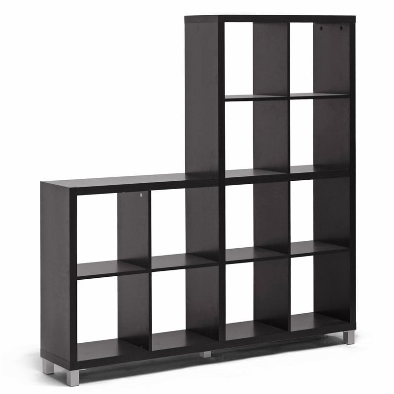 Atlin Designs 12 Cubby Shelf in Dark Brown