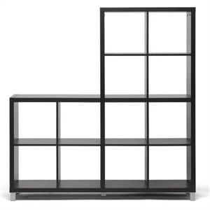 atlin designs 12 cubby shelf in dark brown