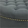 Atlin Designs Round Upholstered Ottoman in Gray