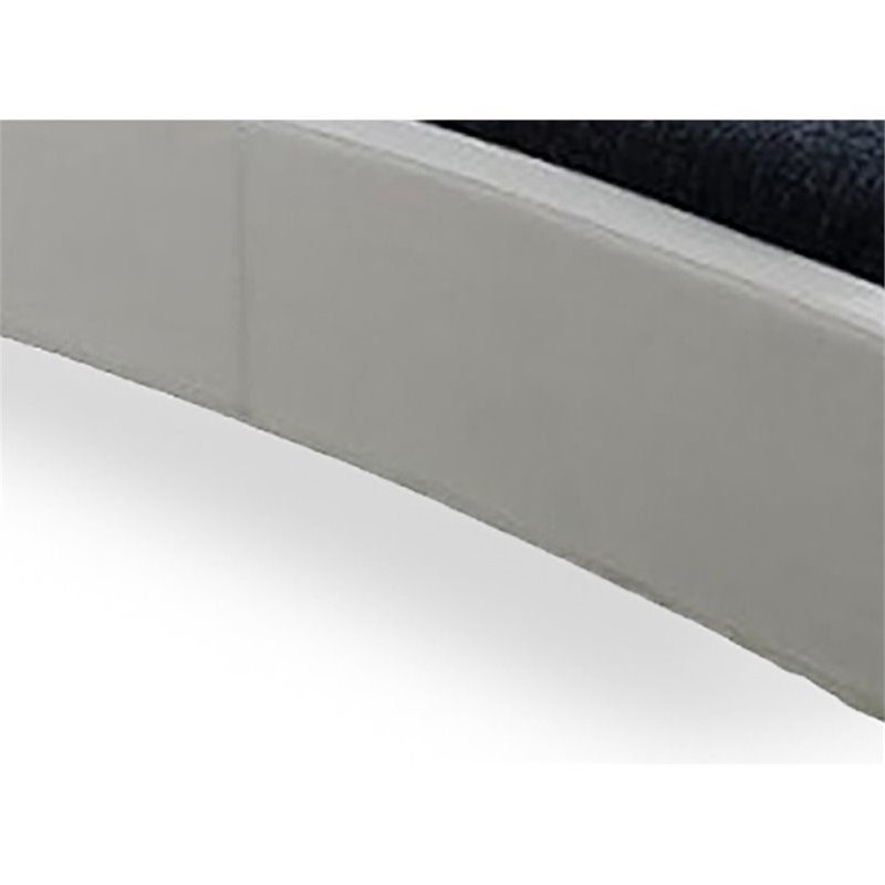 Atlin Designs Upholstered Queen Leather Tufted Bed in White