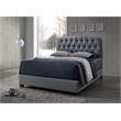 Atlin Designs Upholstered Queen Tufted Panel Bed in Gray