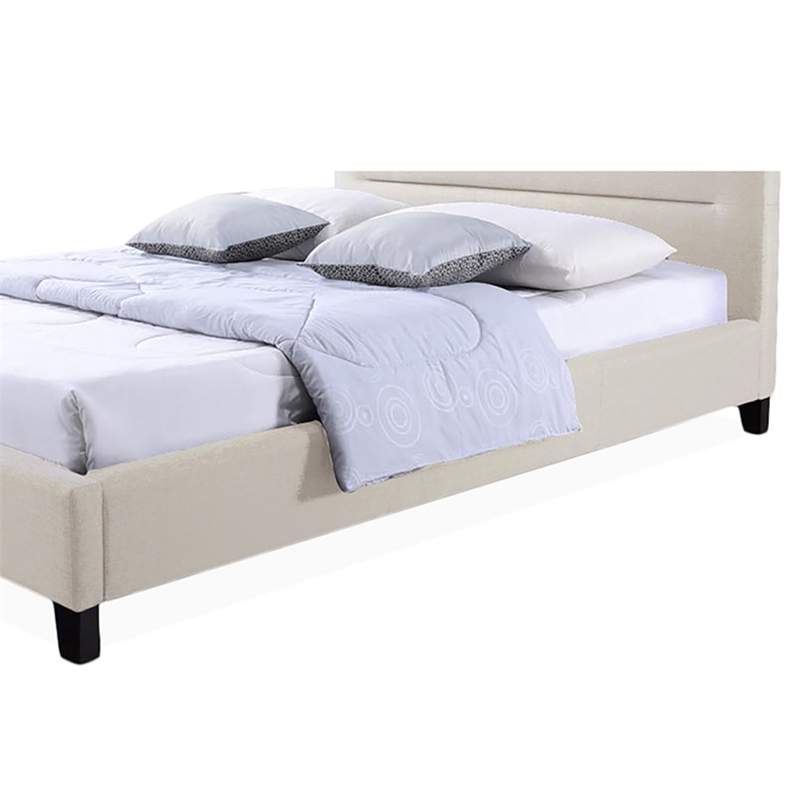 Atlin Designs Upholstered King Platform Bed in Gray