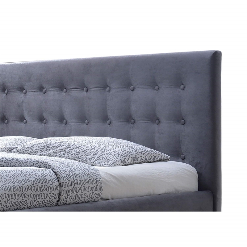 Atlin Designs Modern Fabric Upholstered Queen Platform Bed in Gray