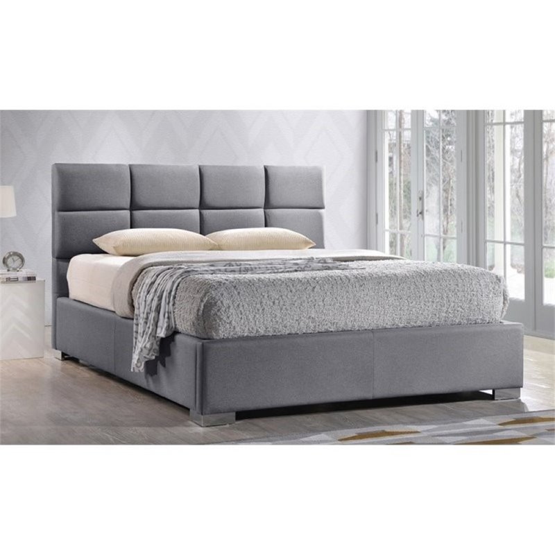 Atlin Designs Upholstered Queen Platform Bed in Gray