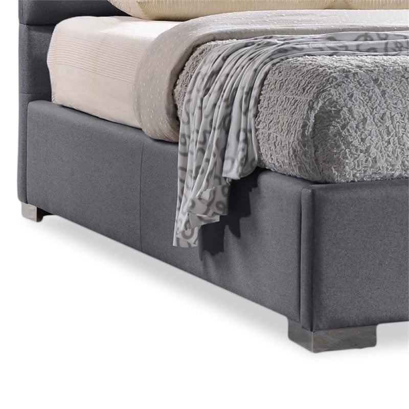 Atlin Designs Upholstered Queen Platform Bed in Gray