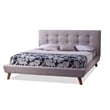 Atlin Designs Mid-Century Fabric Upholstered Full Platform Bed in Gray