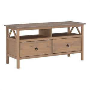Atlin Designs Rustic Wood TV Stand for TVs up to 44&quot in Rustic Gray