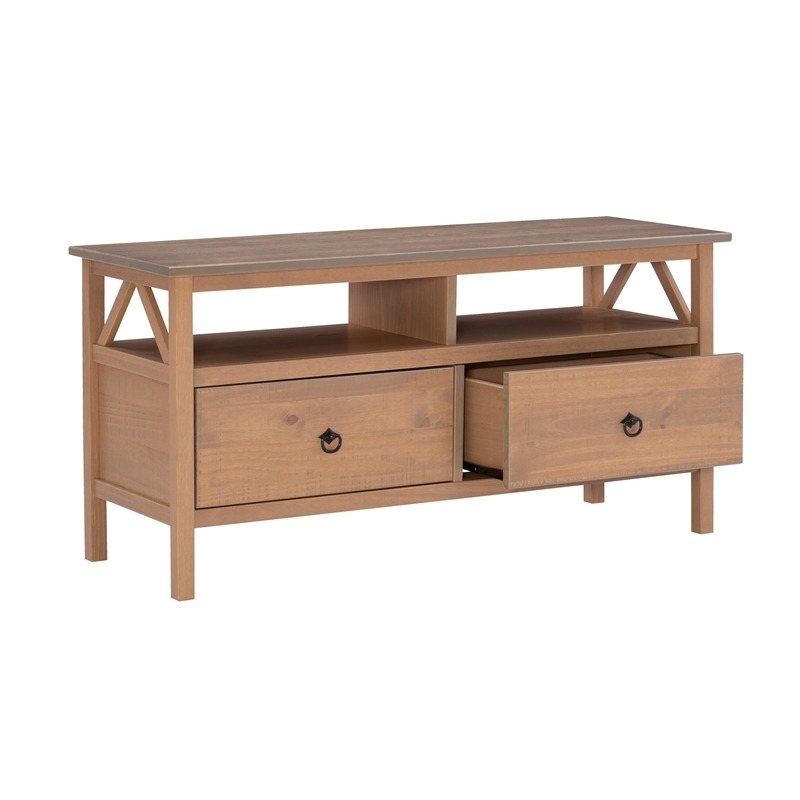 Atlin Designs Rustic Wood TV Stand for TVs up to 44