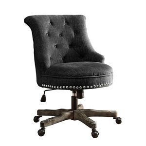 atlin designs armless upholstered office chair in charcoal gray