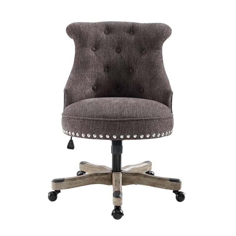 Atlin Designs Traditional Fabric Upholstered Armless Office Chair in Gray Wash