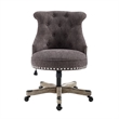 Atlin Designs Traditional Fabric Upholstered Armless Office Chair in Gray Wash