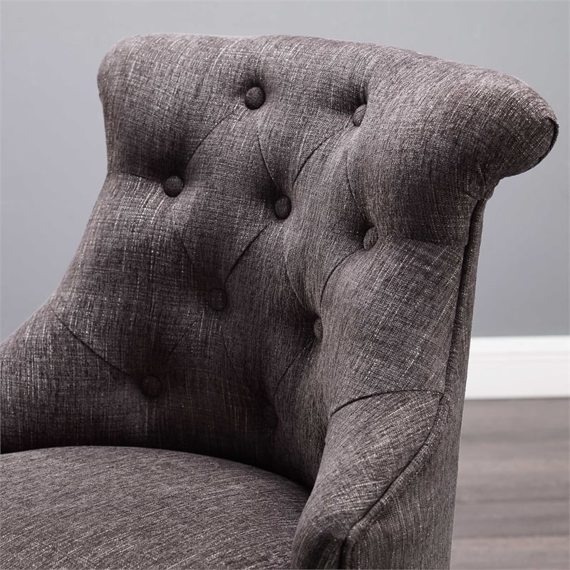 Atlin Designs Traditional Fabric Upholstered Armless Office Chair in Gray Wash