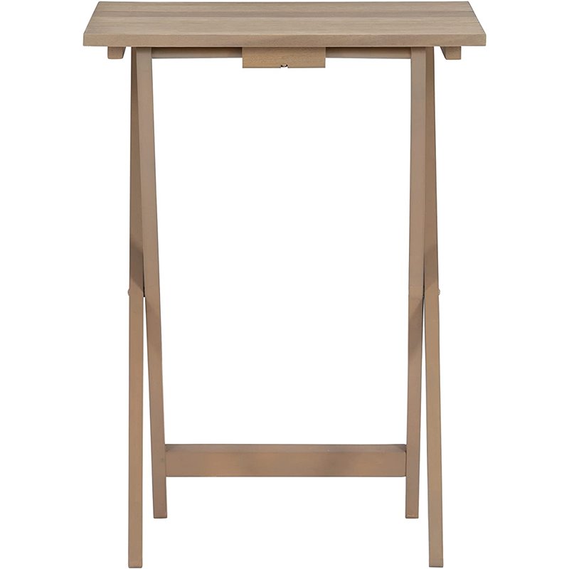 Atlin Designs 5 Piece Folding Tray Table Set in Gray Wash