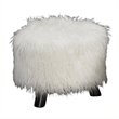 Atlin Designs Plush Ottoman in White