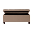 Atlin Designs Upholstered Tufted Microfiber Storage Ottoman in Beige