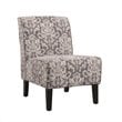 Atlin Designs Accent Fabric Slipper Chair in Gray Floral Pattern