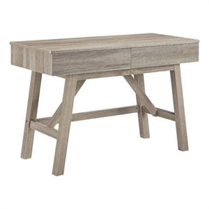 Atlin Designs 2-Drawer Small Transitional Wood Space Desk in Gray Wash