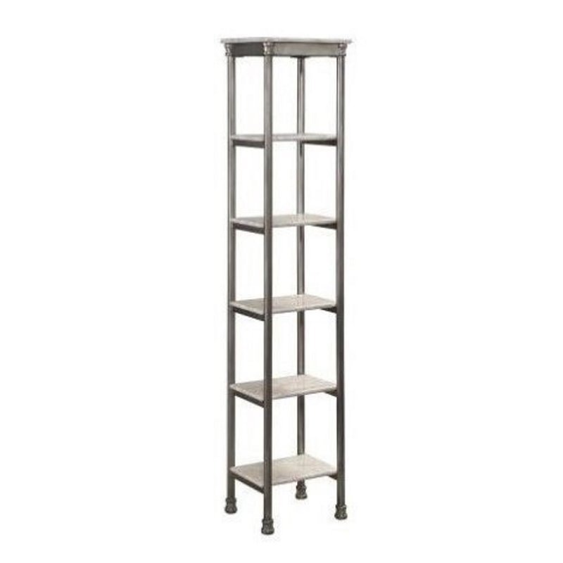 Atlin Designs 5 Shelf Tower Bookcase in Gray and Marble